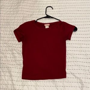 Tight cropped dark red top